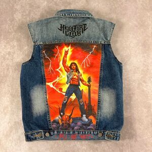 stranger things event exclusive hellfire club button up denim vest